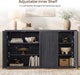Buffet Cabinet with Storage Accent Sideboard with 4 Doors 66.3" Wide Fluted Credenza Modern Buffet Table Media Console Cabinet Entryway Cabinets for Living Room Kitchen Dining Room Hallway