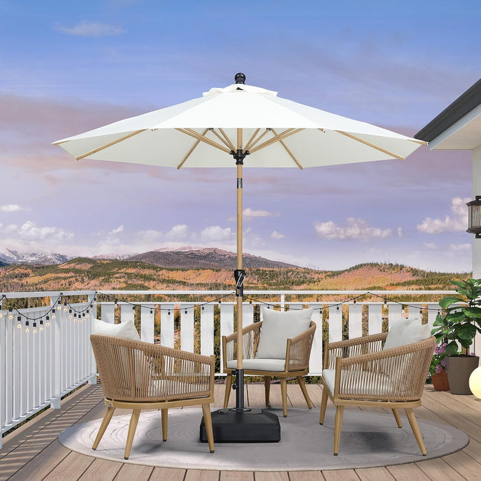 Patio Umbrella 10Ft Market Table round Push Button Tilt, Cream