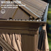 Alexander 10' X 12' Hardtop Gazebo, Aluminum Frame with Galvanized Steel Double Roof, Outdoor Permanent Pavilion with Curtains and Netting for Patio, Backyard, Deck, Lawn(Brown)