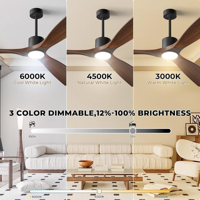 60-Inch Contemporary Dimmable Outdoor Smart Ceiling Fan