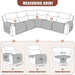 Extra Large Reclining Sectional Couch Covers, Waterproof 5-Piece Sofa Covers for L Shape Sectional Sofa Corner Seater Washable Slipcover for Pets, Dogs(5 Seat Recliner Cover, Chocolate)