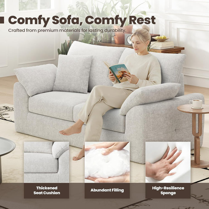 Beige TwoSeater Sofa For Compact Modern LivingRoom