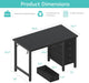 Small Gaming Desk with 4 Fabric Drawers, 40 Inch Kids Girls Teen Cute Study Desk for Bedroom, Work Computer Writing Table Desks for Small Space Home Office, Black