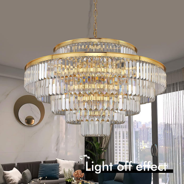 31-Inch Matte Elegant Gold Chandelier Pendant Lighting