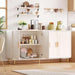 60" Sideboard Buffet Cabinet, Large Credenza Storage Cabinet, White
