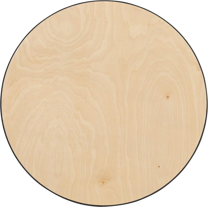 Natural Birch Wood Round Cocktail Table Adjustable