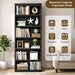 6-Tier Bookshelf, Tall Bookcase & Display Storage Shelves, Black