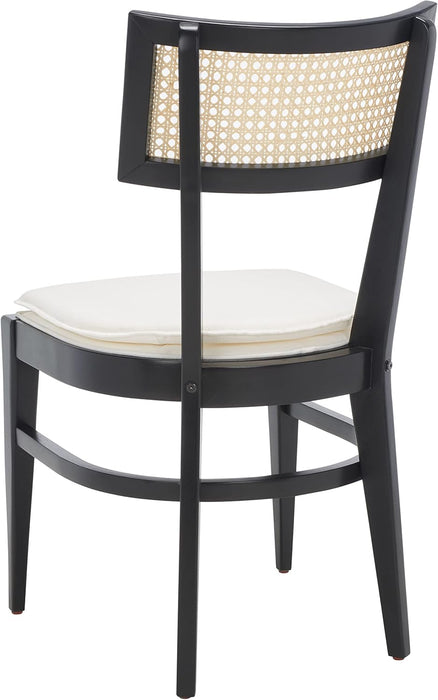 Home Collection Galway Coastal Black/Natural Cane Seat Cushion Dining Chair