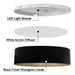 13 In. 1-Light Black and Wood Finish Color Chaning 3000K 4000K 5000K Dimmable LED Flush Mount