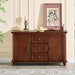 47" Wood Sideboard Buffet Cabinet with Storage,Traditional Media Console with 2 Doors & 3 Drawers,Adjustable Shelves Credenza with Solid Wood Legs for Kitchen,Living Room,Walnut
