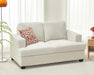 Beige Chenille Sofa with Deep Seats