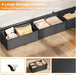 Queen Bed Frame with Storage Headboard, 6 Drawers, LED & Charging