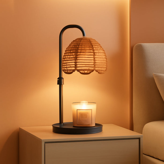 Candle Warmer Lamp with Timer Dimmable, Boho Electric Candle Warmer Lamp, Wax Warmer Lamp for Birthday Gifts for Women Mom, House Warming Christmas Gifts New Home Decor - Sleek Metal Base