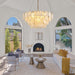Modern Large Crystal Glass Chandelier, 39.76" Gold Luxury Hanging Pendant Light Fixture,16-Light round Cloud Ceiling Chandeliers Lighting for Dining Room Living Room Bedroom Foyer Stairway, E12