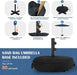 88 LED 10 FT Solar Patio Umbrella with Base, Navy
