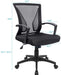 Office Chair Mid Back Swivel Lumbar Support Desk Chair, Computer Ergonomic Mesh Chair with Armrest (Black)