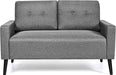 Modern Fabric Loveseat with Removable Backrest