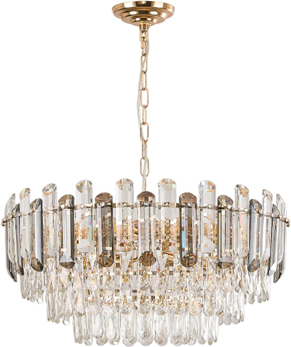 Luxurious Gold Crystal Chandelier 24 Inch Lighting