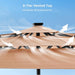 9FT 3-Tier Solar Patio Umbrella Heavy Duty, Vented Market Table Umbrella Windproof with 32 LED Lights, UPF50+, 5-Year Fade Resistant, 8 Thicker Ribs for Pool, Lawn, Garden, Deck (Beige,No Base)