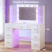 Executive Vanity Desk With Mirror RGB Illumination