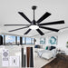 72In Indoor Outdoor Ceiling Fan,Composite Wood Blades Quiet DC Motor Remote