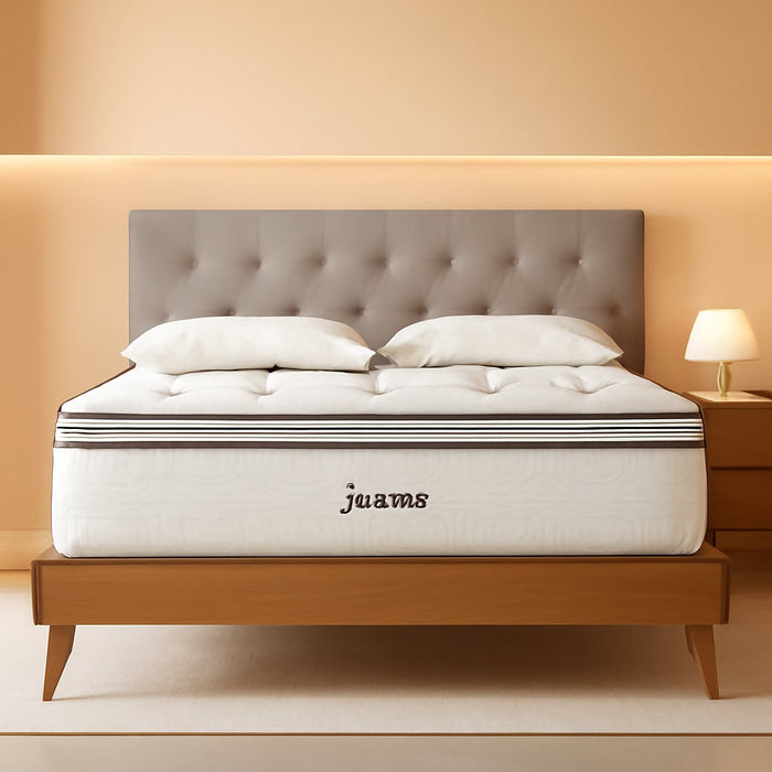 Jenna 14” Innerspring and Memory Foam Queen Mattress with Individually Encased Coils, White