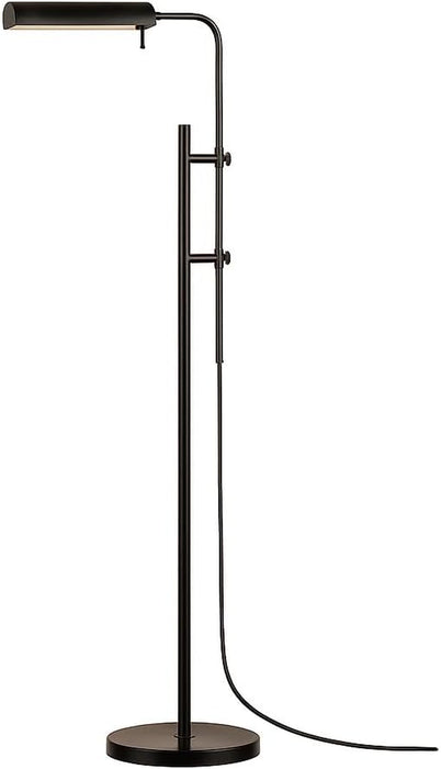 Cedric Adjustable Pharmacy Floor Lamp - Industrial Design for Reading, Crafting, Work - 10W LED, Height 45-61 Inches - Ideal for Living Room, Bedside, Office - Black