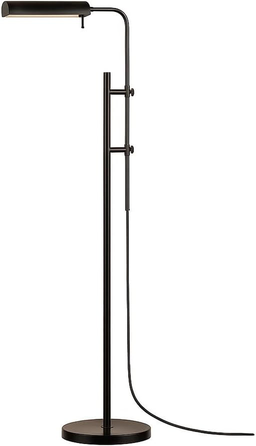 Cedric Adjustable Pharmacy Floor Lamp - Industrial Design for Reading, Crafting, Work - 10W LED, Height 45-61 Inches - Ideal for Living Room, Bedside, Office - Black