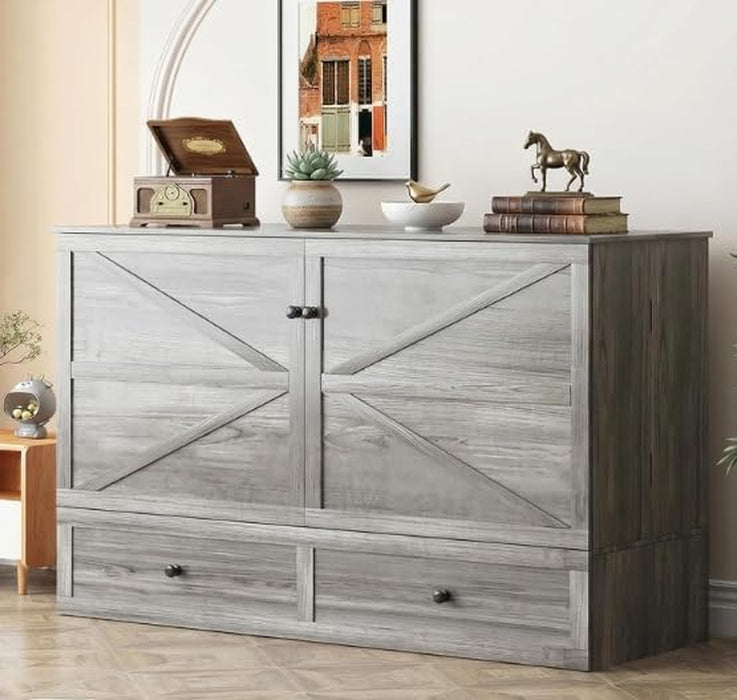 Queen Murphy WallBed Cabinet With USBChargingPorts