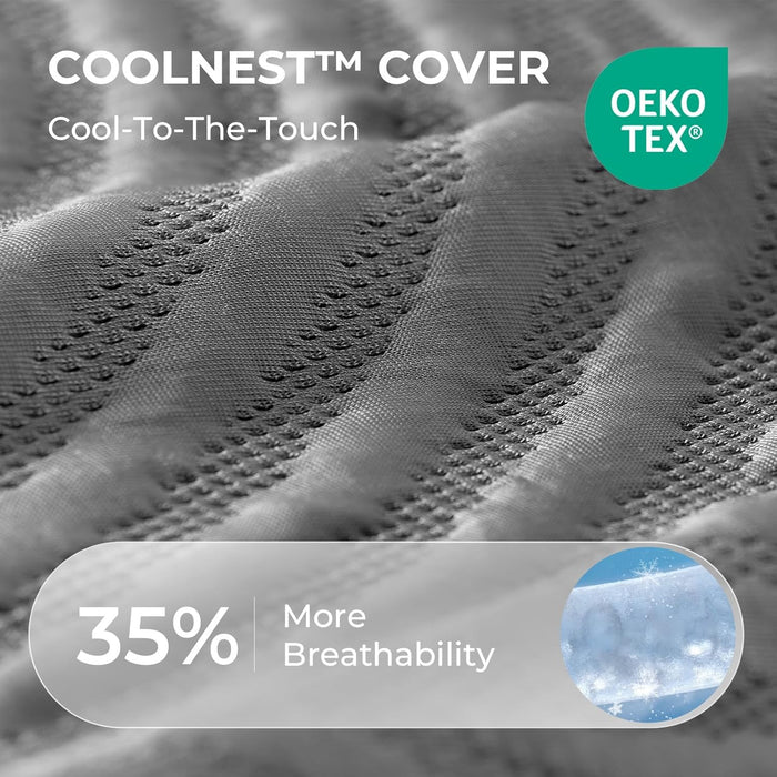 16 Inch Queen Size Mattress, Cooling Gel Queen Size Foam Mattress for Cool Night Sleep, 5-Zone Ergo Support for Pressure Relief, Medium Firm, Certipur-Us Certified