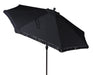 Outdoor 9' Black Ventura Fringe round Crank Premium Patio Umbrella