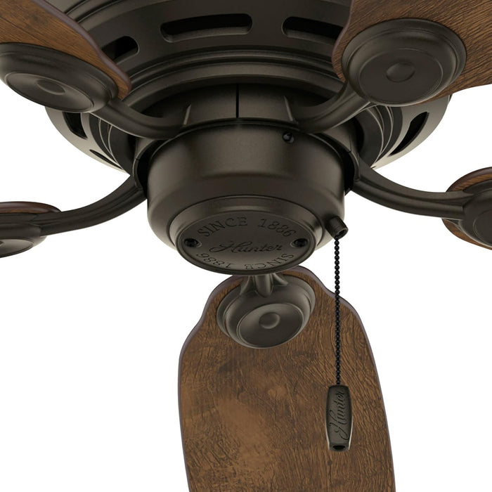42 Inch Indoor Ceiling Fan No Light - Bronze Ceiling Fan without Light, Low Profile Flush Mount, 5 Blades, for Bedroom, Living Room, or Kitchen, Pull Chain - Low Profile IV 51061, New Bronze