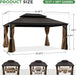 12x16 Hardtop Gazebo With Drainage System Weatherproof