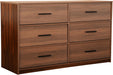 6-Drawer Dresser W/Fabric Drawers, Modern,Storage Chest,Walnut