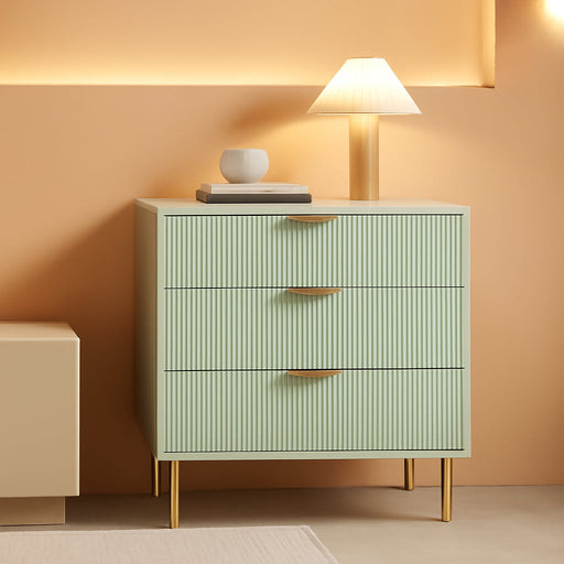 Fluted 3 Drawer Dresser for Bedroom, 30" Wooden Dressers