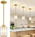 Brushed Gold Crystal Pendant Lights Kitchen Island