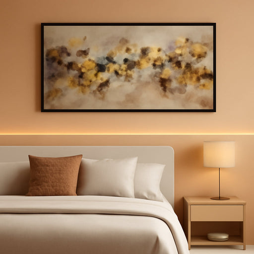 YDSUNE Large Abstract Wall Art - Modern Minimalist Decor Brown Yellow Canvas Picture,Texture Artwork Minimalist Painting for Living Room Decoration 24×48 Inches