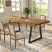 Industrial Dining Table for 4-6 People, 63 Inches Solid Wood Rectangular Kitchen Table with Heavy-Duty Metal Legs for Home, Dining Room, Small Space, Rustic Brown
