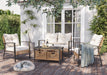 6-Piece Patio Conversation Set, Luxury Oversize Patio Furniture Set with Soft Cushions and Storage Metal Coffee Table, Outdoor Furniture Sets for Backyard, Porch (With 2 Wicker Baskets)