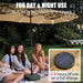 15FT Large Patio Patio Umbrella with Base & Solar LED Lights - Double-Sided,Kahaki