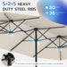 15X9Ft Large Patio Umbrella, Double-Sided Umbrella Outdoor Patio, Rectangle Market Table 177''X104'' Umbrellas with Crank Air Vents for Deck Pool Patio (1.9" Pole, Tan)