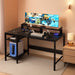 Computer Desk - 47” Gaming Desk, Home Office Desk with Storage, Small Desk with Monitor Stand, Storage Space-Savor, Modern Table, Black