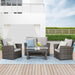 4 Piece Outdoor Patio Furniture Sets, Wicker Conversation Set for Porch Deck, Gray Rattan Sofa Chair with Cushion