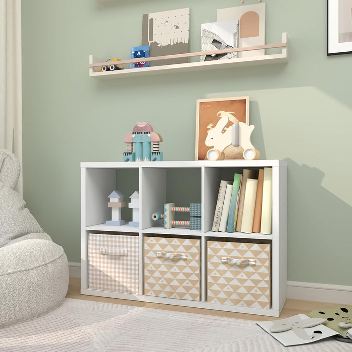 6 Cube Storage Organizer Shelf, White, 11Inch | 2026 Wooden Thick Frame, Anti-Tipping Kits, Reversible Open Back Bookcase, Horizontal and Vertical Dual-Use