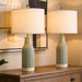 23.5" Bedside Lamps Set of 2,Green Ceramic Table Lamp for Bedroom