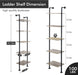 Tall Narrow Ladder Shelf Black Powdercoated Framework