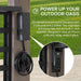 Wooden Grill Gazebo with AC Power Port, 8 X 12 Ft. Steel Hardtop Outdoor Gazebo for Year-Round Grilling, Cedar Framed Gazebo with Built-In Electrical Outlets and Decorative Fence, Black