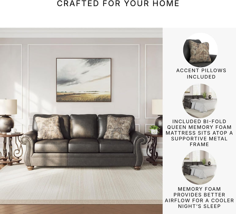 Queen Sofa Sleeper Anthracite Black MemoryFoamUltra