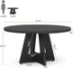 Farmhouse Dining Table, 47 Inch round Dinner Table for 4, Rustic round Dining Room Table for Home Dining Room Living Room (Black)
