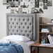 Tavira Allure® College Dorm Headboard - Tufted Rivet - Linen Gray